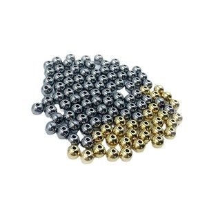 Perles en acier inoxydable, perles rondes en métal pour la fabrication de bijoux, perles solides lisses plaquées or, taille 8 mm - Product Image 1