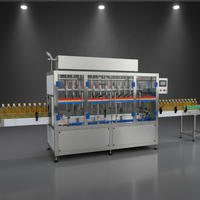 Machine de remplissage de bidons d'huile à grande vitesse, entièrement automatique, de type linéaire, à 12 têtes, avec pompe à engrenages à servomoteur