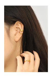 Nuovi Orecchini alla Moda in Argento Sterling 925, Design Unico a Forma di X Intrecciata, Senza Piercing, per Donne EA558 - Product Image 6