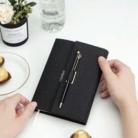 Agenda rose personnalisé avec couverture personnalisée Journal de notes en cuir Cahier de promotion avec stylo
