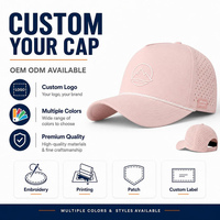 Gorra de Béisbol Impermeable Personalizada de Fábrica OEM, Gorra Deportiva Trucker con Parte Trasera Perforada con Corte Láser