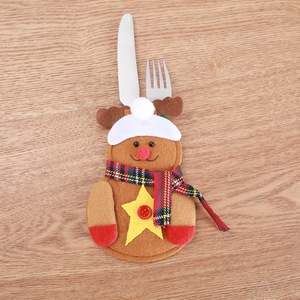 Cocina mesa de comedor decoración muñeco de nieve Santa Claus gente decoración de fieltro para Navidad fieltro cuchillo cubierta - Product Image 4