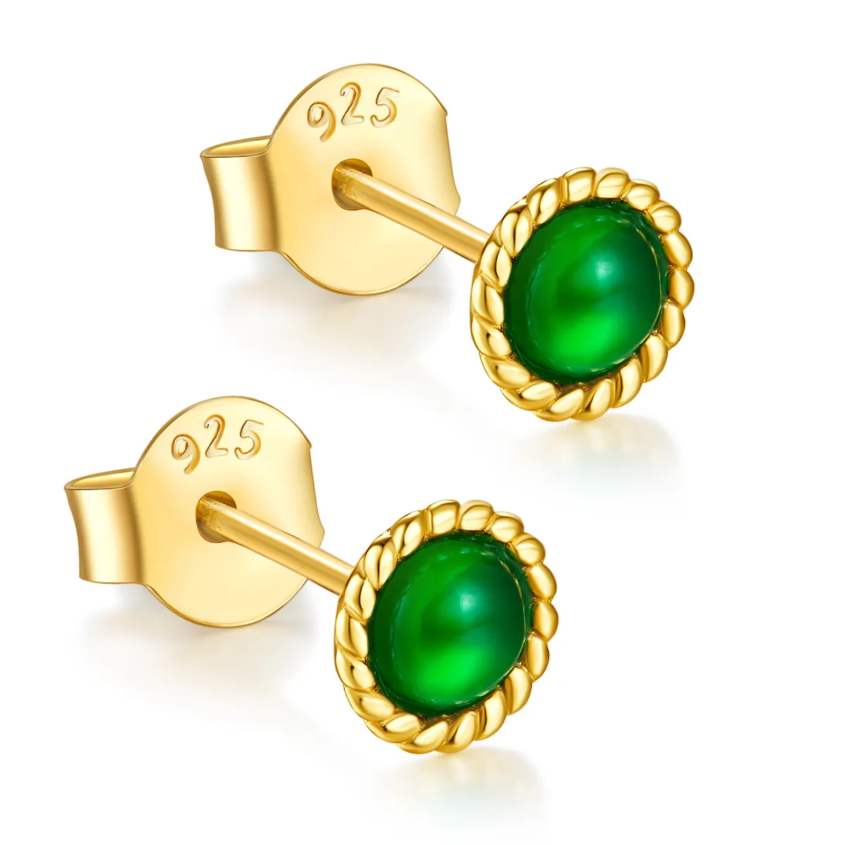 2022 Fashion Jewelry Green Oval Cubic Zirconia Stud Earrings Emerald Diamond Stud Earrings Gifts