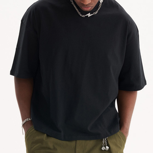 HEYT018 T-shirt Streetwear in Cotone 100% 300gsm, Vestibilità Ampia con Spalle Cadenti, <span class=keywords><strong>Logo</strong></span> Ricamato, MOQ 1pz - Product Image 4