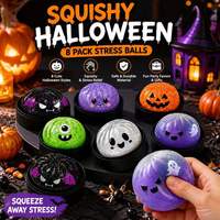 Jouet Squishy Fantôme d'Halloween, Simulation de Boulette Vapeur Anti-Stress, Jouet à Presser au Bout des Doigts, Jouet Fidget Amusant et Mystérieux
