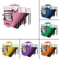 Conteneur mobile de 10 pieds pour restauration rapide, mini-bar à café, design moderne, conteneur maritime modifié pour l'extérieur, cafés, boutiques éphémères