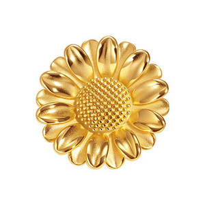 Broche de Margarita Pequeña de Acero Inoxidable Electrochapado, Estilo Europeo y Americano, Moda INS, Dorado, Primavera 2025 - Product Image 5