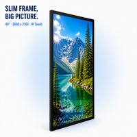 Écran tactile IR 4K de 49 pouces, écran LCD à cadre ouvert 3840x2160 avec HDMI VGA DVI DP USB, pour kiosque, armoire de jeu