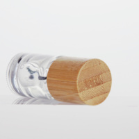 Botol cat kuku penutup bambu kayu padat, 8ml 10ml 15ml dengan tutup sekrup untuk Pembersih Wajah Minyak Perawatan Kulit
