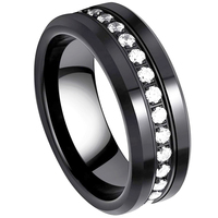CHENG JEWELERS personnalisé CNC bijoux en carbure de tungstène CZ incrustation bague de fiançailles 8mm bandes de mariage pour hommes