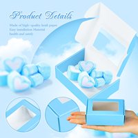 Mini coffrets cadeaux en papier kraft blanc pliable de luxe avec emballage avec fenêtre fabriqués sur mesure à prix raisonnable pour petite entreprise actuelle