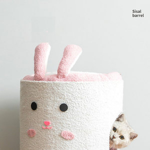 ที่นอนแมวแบบถังไซซอลพร้อมที่ปีนป่ายในตัว ขนาดใหญ่ ป้องกันรอยขีดข่วน ป้องกันรังแค ที่ปีนป่ายสำหรับสัตว์เลี้ยงแบบครอส - Product Image 2
