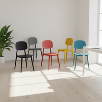 Chaise de salle à manger empilable en plastique moderne, couleur macaron, haute performance, pour la maison et l'extérieur