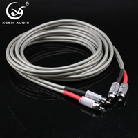 Cable de Audio HIFI para Audiófilos, Cable de Conexión de Señal Dual 2RCA Macho a Macho para Reproductor de CD, Amplificador, Sistema de Audio HiFi