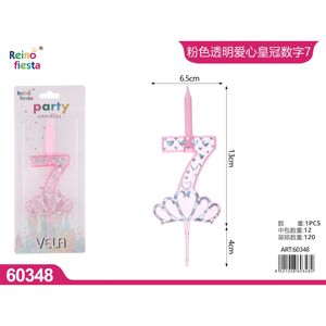 กล่องขี้ผึ้งดิจิตอลสำหรับบาร์เทียนปาร์ตี้วันเกิดวันเกิดเค้กสุขสันต์วันเกิดดีไซน์รูปหัวใจสีชมพูสำหรับงานฉลองปีใหม่ - Product Image 1