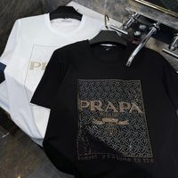 T-shirt Homme Haut de Gamme en Coton Mercerisé Infroissable Coupe Slim Style Européen Vintage avec Lettres Thermocollées et Strass