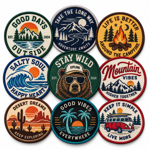 Certified Factory Outdoor Style Embroidered Clothes Patch High Density Custom Letter Logo Embroidery Patches Iron On - Product Image 1