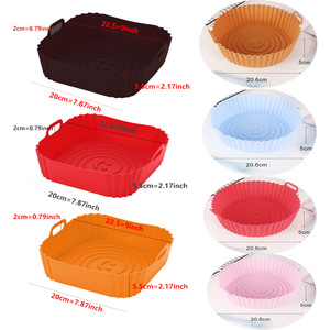 Lot de 2 paniers carrés en silicone antiadhésifs réutilisables pour friteuse à air, four et micro-ondes - Product Image 5