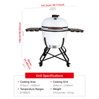 SEB KAMADO Kamado Smoker Grill Céramique 26 Pouces Robuste Barbecue Extérieur au Charbon de Bois Vente en Gros Commerciale