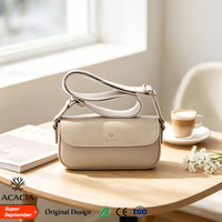 Sac à bandoulière pliable imperméable en cuir PU de style français pour femme, modèle de créateur de la marque ACACIA, vente en gros