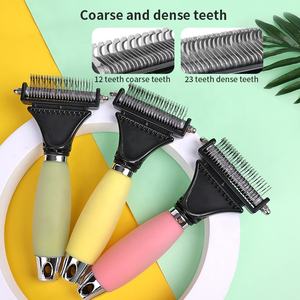 Usine En Gros Logo Personnalisé <span class=keywords><strong>Silicone</strong></span> Double Face Sûr Chien Noeud Peigne À Cheveux <span class=keywords><strong>Pet</strong></span> Toilettage Démaquillant Brosse Pour Chats - Product Image 2