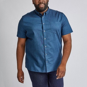 Custom High Quality <strong>Mens</strong> Black Plain Muscle Fit Short Sleeve <strong>Button</strong> Down <strong>Shirt</strong> Made in China - Product Image 5