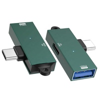2-in-1 USB-C OTG Adapter Type-C USB3.0 5Gbps PD100W DC Output Fast Charging Converter Plug&Play for Laptop/Tablet/Phone
