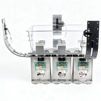 Compteur de pièces intelligent incurvé personnalisé à 6 trous pour distributeur automatique de jeux d'arcade, avec poussoir de pièces métallique 24V et trémie 220V