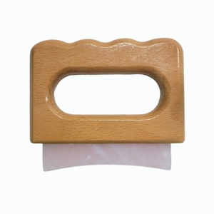 Planche de massage Gua Sha en quartz rose naturel en gros avec logo personnalisé, manche en bois, masseur corporel, fournitures pour salon de beauté - Product Image 6