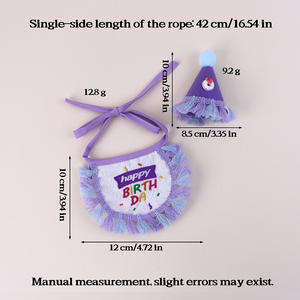 Aksesoris Hadiah Ulang Tahun Hewan Peliharaan Lucu Custom Grosir untuk Anjing dan Kucing Kecil, Syal, Bandana, Set Bib Topi Anjing Kucing - Product Image 6