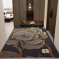 Polyester Crystal Velvet Anti-Slip Floral Feather Rug Carpet Soft Floor Mat Living Room Bedroom Hallway Entryway Home Decor