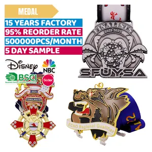 Cheap Design Your Own Coconut Tree Wolf Head Sports Metal Carnival Run Gymnastics Custom Medals Award Dance Medal Manufacturer