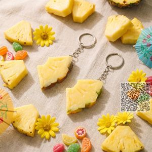 Llavero con Logotipo Personalizado, Rebanada de Piña Artificial Realista, Llavero de Fruta Falsa <span class=keywords><strong>para</strong></span> Regalo Promocional de la Industria Frutal, Souvenir - Product Image 2