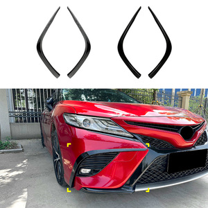 Toyota Camry 8th Gen 2018-2020 Sport Front Wind Vane Decals Piano Black Carbon Fiber Texture Adhesive Car Exterior Modification - Product Image 5