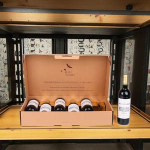 Cajas de Cartón Ecológicas con Asa para <span class=keywords><strong>Vino</strong></span>, Personalizadas con Logotipo, para <span class=keywords><strong>6</strong></span> <span class=keywords><strong>Botellas</strong></span>, con Papel Corrugado, Marca Personalizada, Cajas con Estampado Dorado en Cuatro Colores - Product Image 1