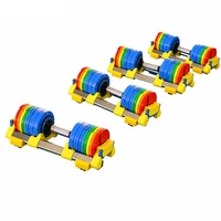 Ensemble d'haltères de luxe colorés pour filles, en acier inoxydable chromé avec revêtement en caoutchouc, poids réglables par incréments de 1 kg