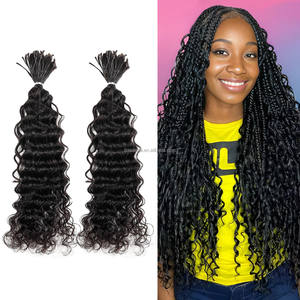 ANNA 18 pouces Deep Wave pré-divisé cheveux humains en vrac Boho Crochet tressage faisceaux <span class=keywords><strong>de</strong></span> cheveux pour Boho tresses Locs - Product Image 1