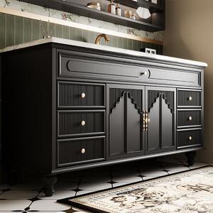 Waterproof and Durable Brass Hardware Barved <b>Mirror</b> Cabinet Ceramic Basin Bathroom Cabinet - Product Image 5