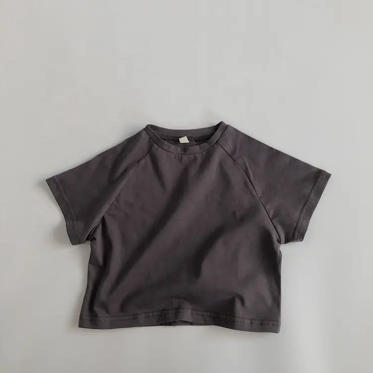 Kids Plain T Shirt Tops for Child Boys Girls Baby Toddler Solid Color Cotton Clothes Children boy oversize t unisex shirt