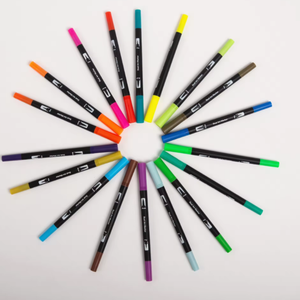 热卖定制36色双尖毛笔记号笔，带聚氯乙烯袋。 - Product Image 5