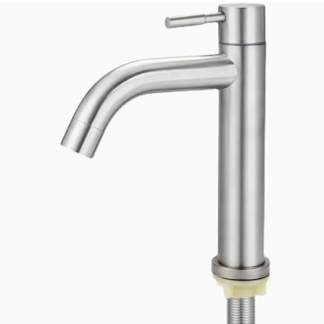 Modern Deck Mounted Single Handle Stainless Steel Faucet Tap Brushed Cold Water Basin Tap Kitchen Bathroom Touchless Sensor Type