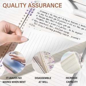 Pastel Translucent <b>Binder</b> <b>Notebook</b> Customizable Logo Detachable Loose-Leaf Paper School Office Daily Use Stationery - Product Image 5