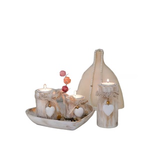 Juego de Portavelas de Madera con Forma de Corazón Estilo Antiguo <span class=keywords><strong>Wang</strong></span> <span class=keywords><strong>Sheng</strong></span>, Decoración de Aromaterapia, Portavelas para Velas de Té, Varios Tamaños - Product Image 4