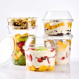Contenedor Deli de PET Transparente <span class=keywords><strong>con</strong></span> Logo Personalizado Impreso de 8/12/14/16/24/32oz, Vaso Desechable de Plástico para Ensalada de Frutas, Açaí y Batidos <span class=keywords><strong>con</strong></span> <span class=keywords><strong>Tapa</strong></span> - Product Image 4