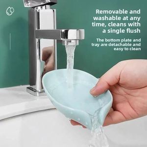 Support à <span class=keywords><strong>Savon</strong></span> Créatif et Tendance en Forme de Feuille de Lotus en Plastique avec <span class=keywords><strong>Ventouse</strong></span>, Sans Perçage, pour Salle de Bain, avec Drainage - Product Image 2
