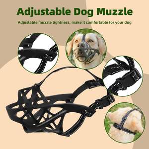 Bozal para perro Bozales transpirables suaves para perro con correas ajustables Evita morder Masticar y lamer la cubierta de la boca del perro - Product Image 4