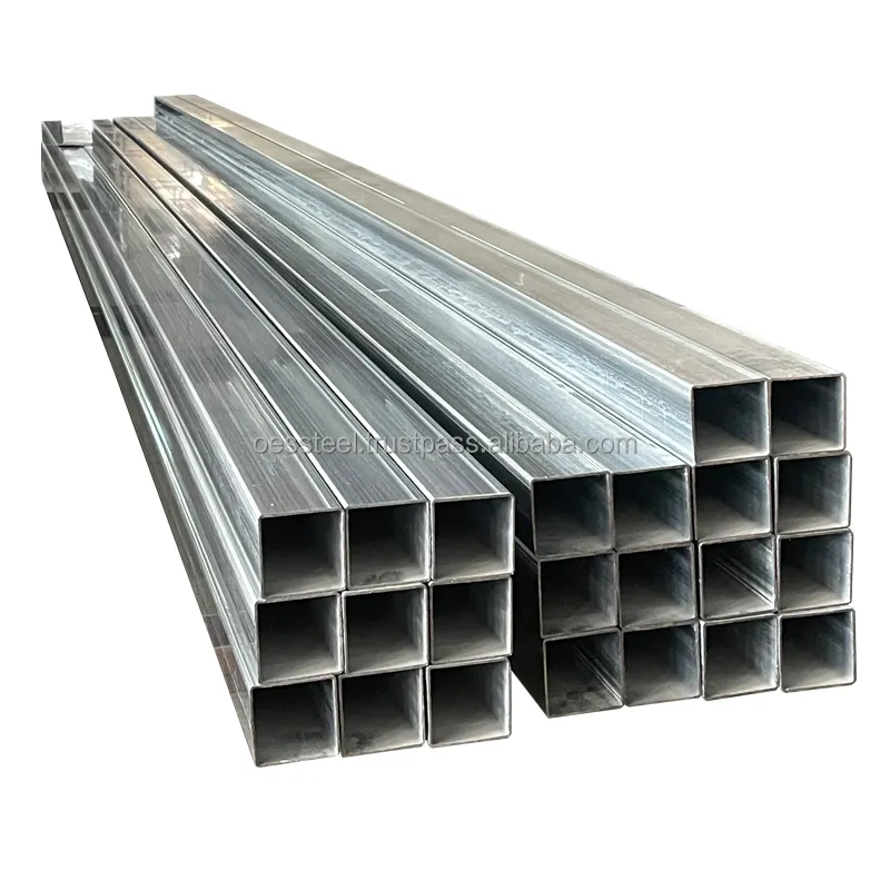 Fixed length galvanized steel rectangular tube 5.8m black square pipe Electric galvanized steel tube 20x20x1.0mm