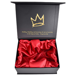 Boîtes cadeaux magnétiques noires de luxe pour les soins de la peau des hommes, emballage de haute qualité pour crème exfoliante, cire pour cheveux, parfum avec doublure en éponge - Product Image 3
