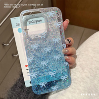 Coques de téléphone transparentes antichoc à nœud papillon et paillettes pour iPhone 17 Air 16 Plus Pro Max 15 14 13 12 11 – Housse de protection arrière