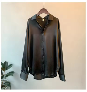 Camisas Elegantes de Oficina para Mujer, Blusas Coreanas de Manga Larga con Botones, Tejido de Algodón Liso Teñido, Primavera, Verano, Invierno - Product Image 4